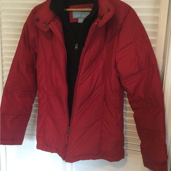 Nine West Red Puffer Jacket, Size M - Picture 2 of 8